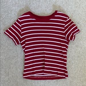 Red and white striped Brandy Melville top